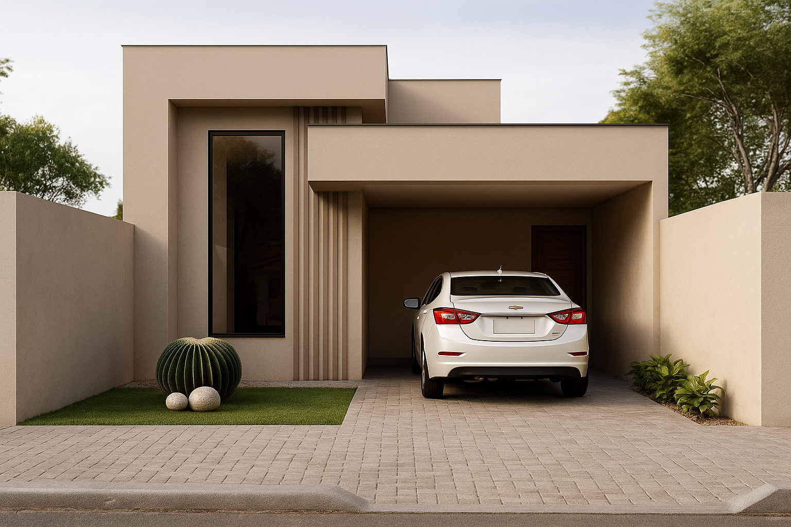 Fachada de uma casa popular